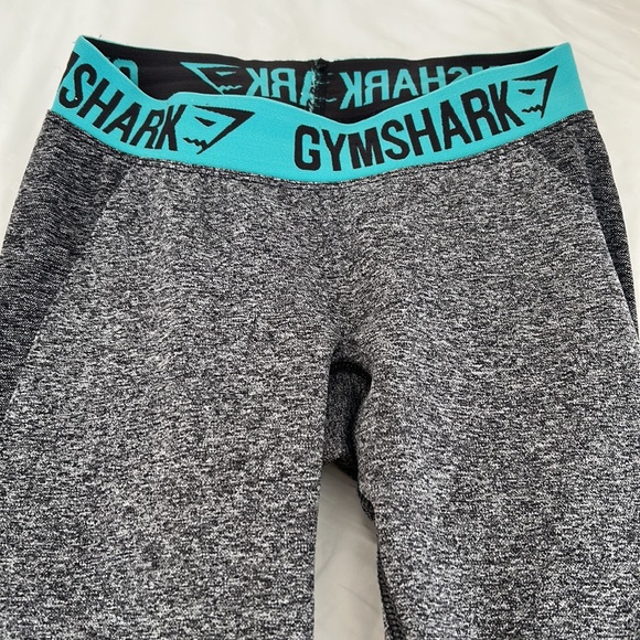 Gymshark Flex Leggings - Charcoal Marl/Turquoise Teal (XS) - Picture 3 of 10